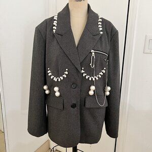 Dream Architect Brand Pearl Embellished Blazer Size Small